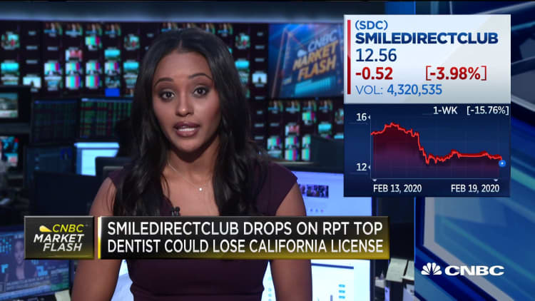 SmileDirectClub shares fall on report top dentist could lose Calif. license