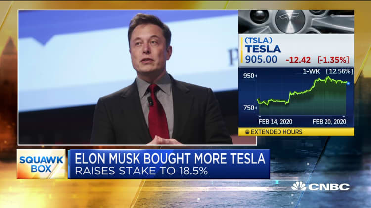 Elon Musk bought more Tesla shares, raising stake to 18.5%