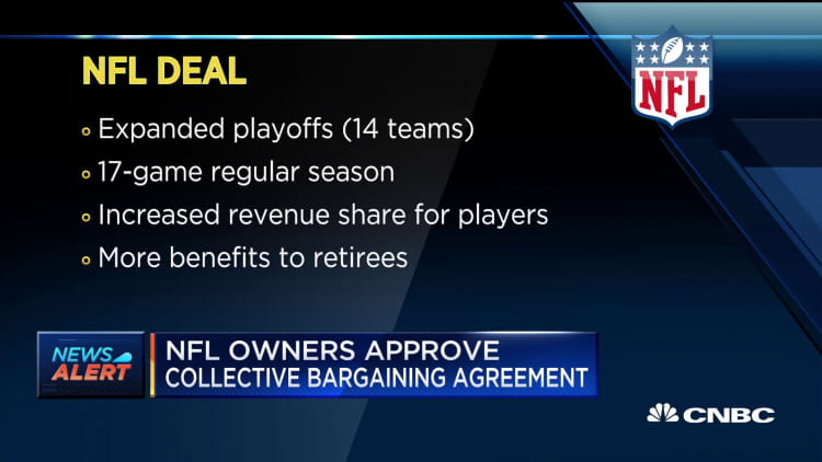 NFL owners approve collective bargaining agreement