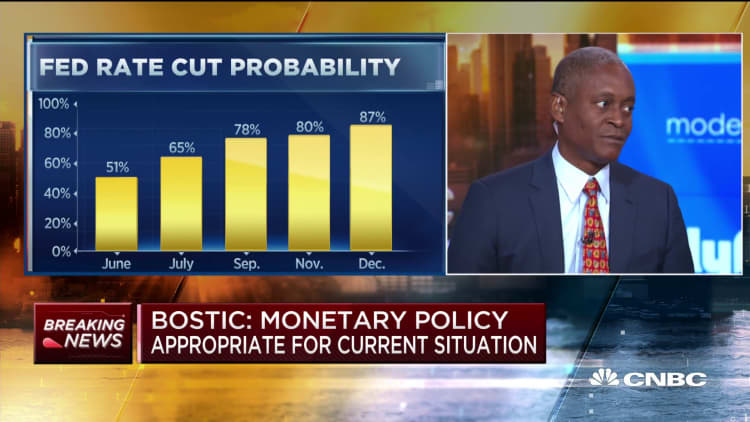 Fed's Bostic: Monetary policy is appropriate for the current situation