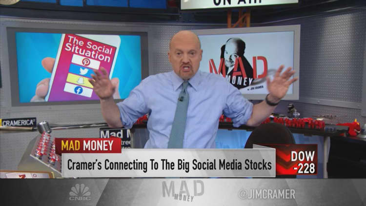 Jim Cramer reviews earnings reports of Facebook, Snap, Pinterest and Twitter