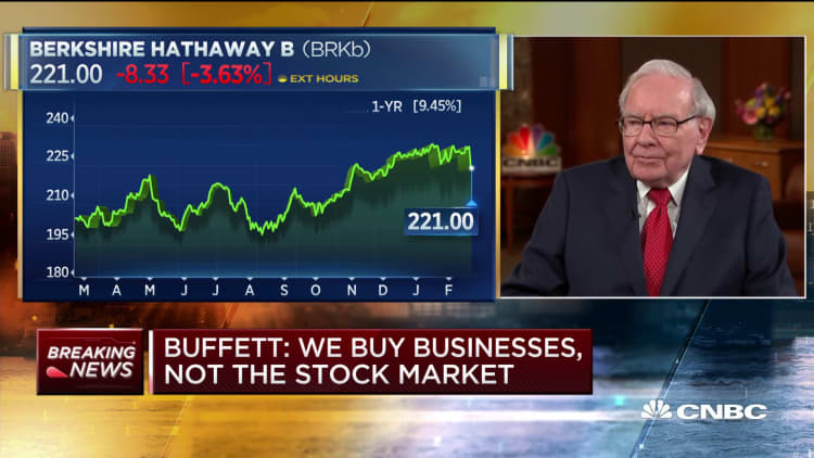 Buffett: It's 'harder' to buy back shares of Berkshire than other stocks