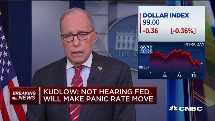 Kudlow: Not hearing Fed will make panic rate moves due to virus