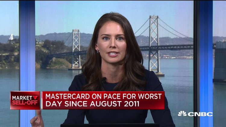 Mastercard on pace for worst day since August 2011