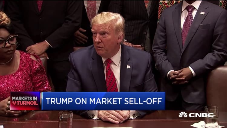 Trump says sell-off due to Wall Street's fear of Democrats