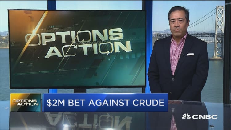 Options trader bets $2M the crude collapse is far from over