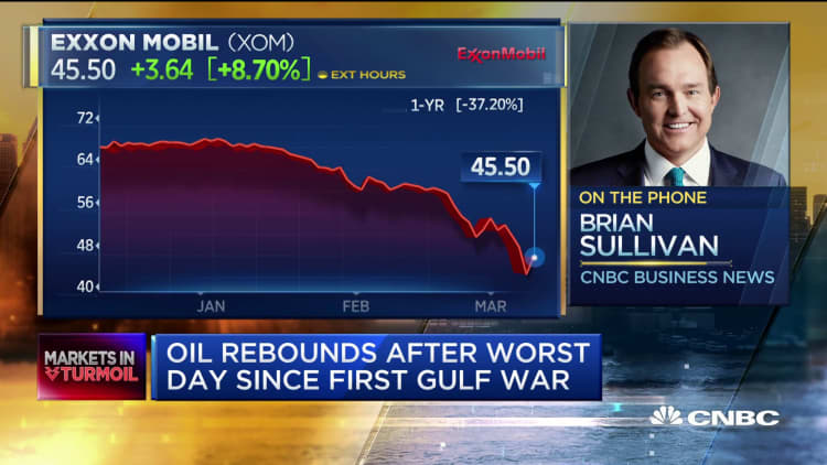 Oil rebounds after worst day since first Gulf War
