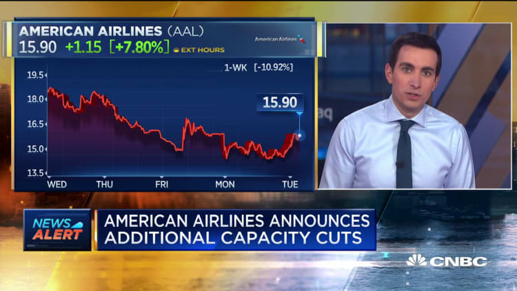 American Airlines announces more capacity cuts due to falling consumer demand