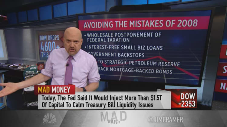 'Massive federal intervention' is needed to prevent an economic crisis, Jim Cramer says