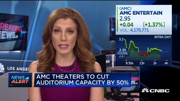 AMC theaters to cut auditorium capacity by 50%