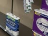 An aisle of toilet paper is nearly empty at a Kroger grocery store . Shoppers have been panic buying toilet paper, hand sanitizer, paper towels, cold and flu medicine, and other items on Coronavirus epidemic fears.