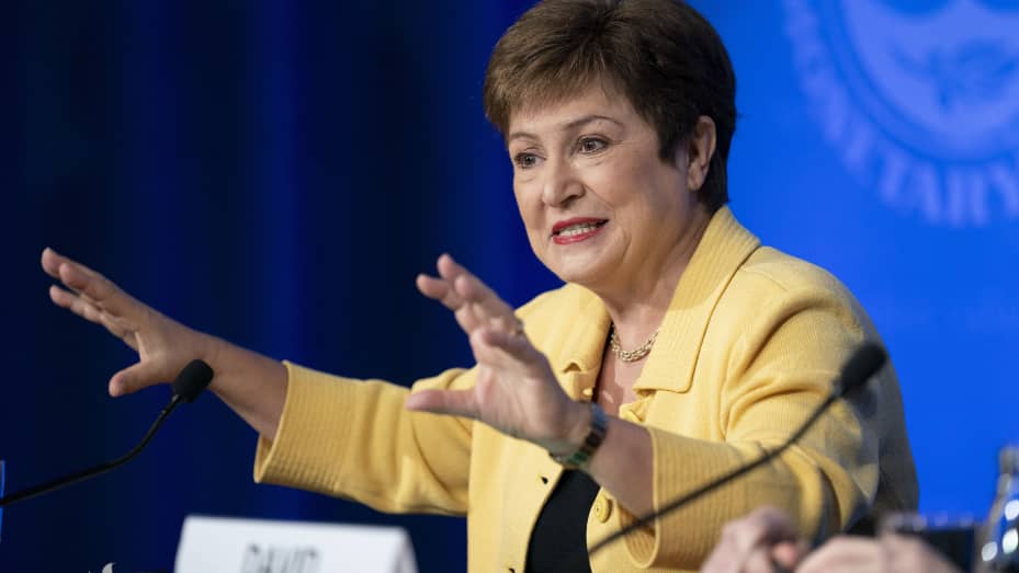 International Monetary Fund Managing Director Kristalina Georgieva speaks at a press conference in Washington D.C., the United States, on March 4, 2020.