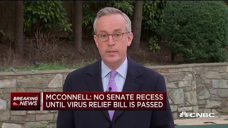 Sen. McConnell: No recess until coronavirus relief bill passed
