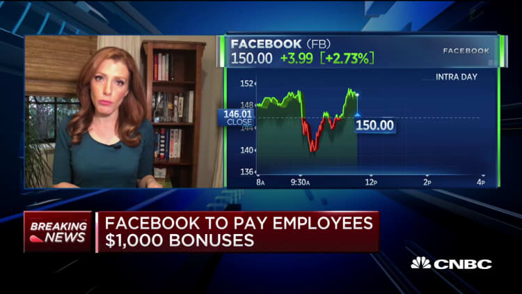 Facebook to pay employees $1,000 bonuses to assist during coronavirus outbreak