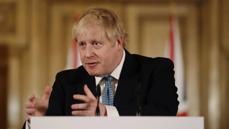 UK's Prime Minister Boris Johnson announces he tested positive for coronavirus