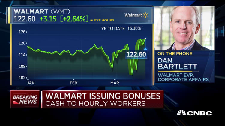 Walmart plans to issuing cash bonuses to hourly workers