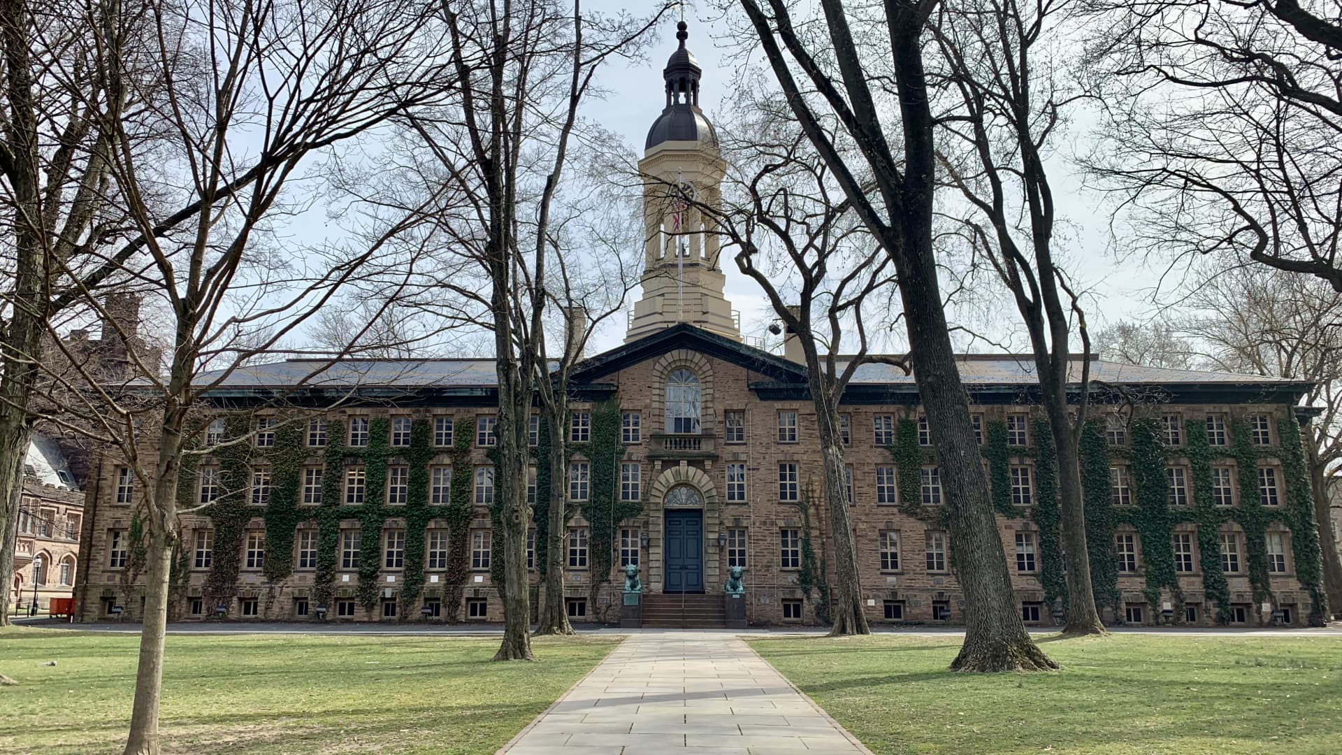 Princeton University's campus was largely deserted as of March 18, 2020 as a growing number of colleges require students to leave for the remainder of the spring semester.