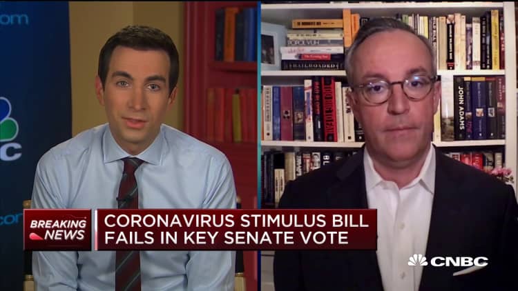 Coronavirus relief bill stalls after failing key Senate vote