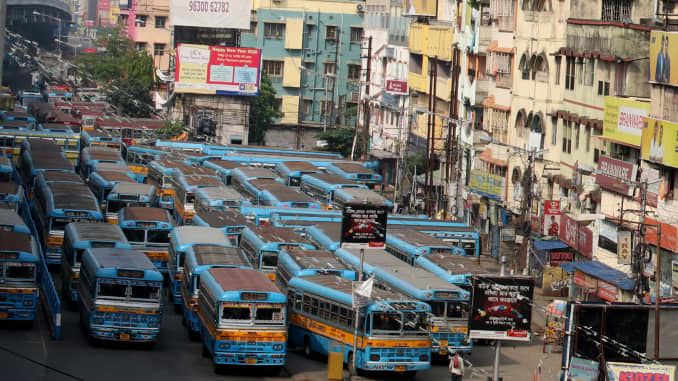 GP: Coronavirus Emergency In India parked buses