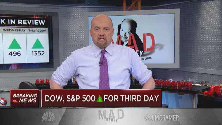 The cloud was the 'most bullish story' of Thursday's rally, Jim Cramer says
