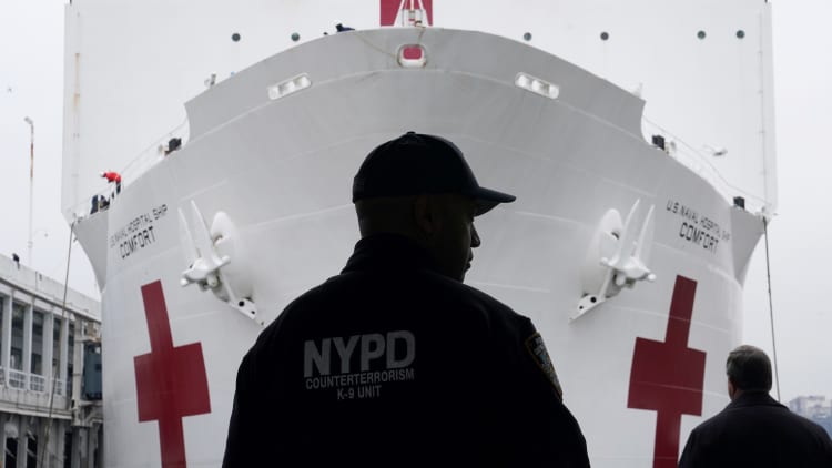 USNS Comfort hospital ship arrives in New York City