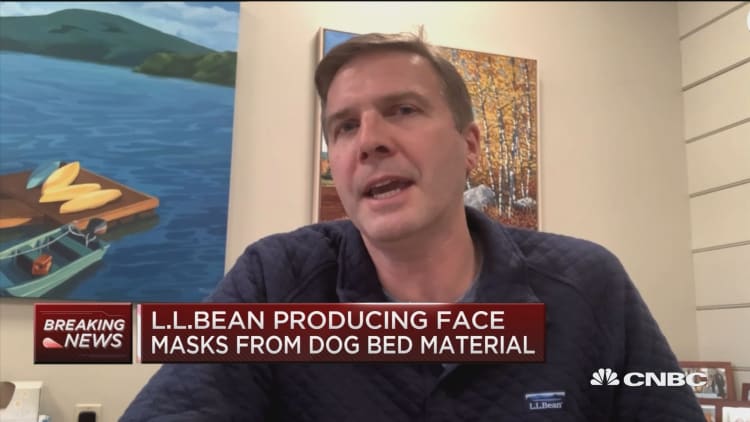 LL Bean is making medical face masks using material from its dog beds
