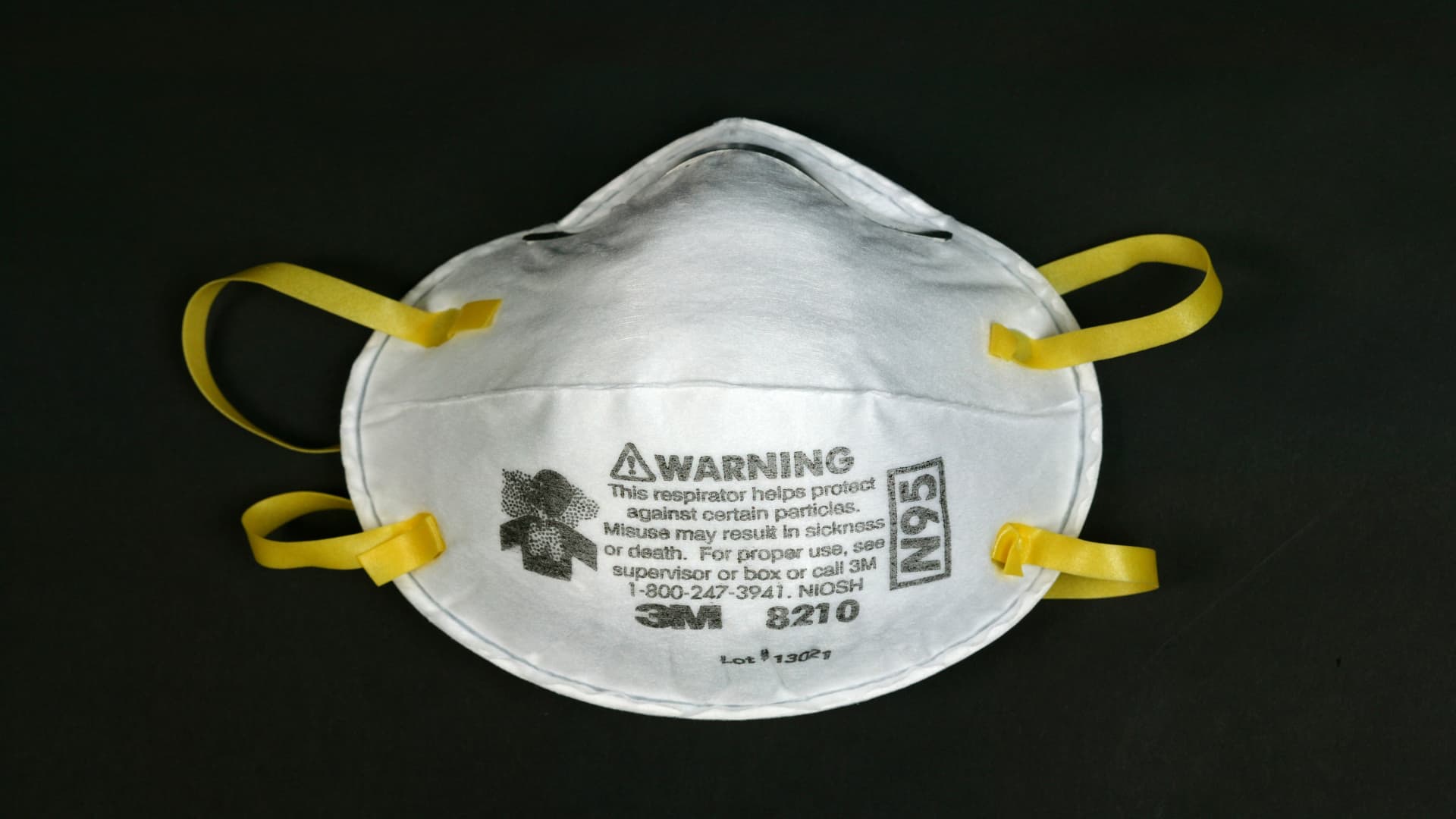 An N95 mask is typically constructed from polypropylene and polyester material that filters airborne particles.