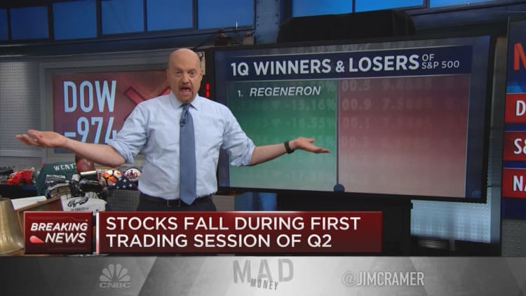 Jim Cramer breaks down the first quarter's biggest winners and losers