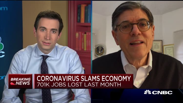 Massive job losses were expected from coronavirus lockdowns, says former US Treasury Secretary Jacob Lew
