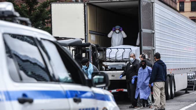 GP: Coronavirus New York City death toll temporary morgue