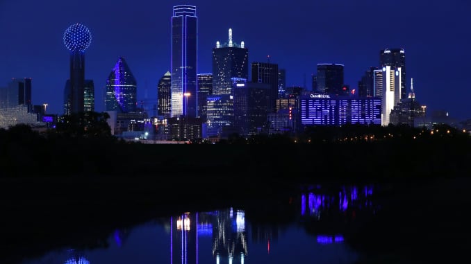 GP: Coronavirus Landmarks Illuminated In Blue To Honor Essential Workers: Dallas TX