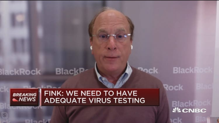 'It may be in August' — Larry Fink says hard to see businesses rebooting next month without testing