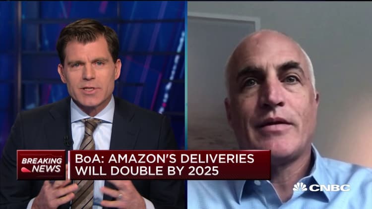 BofA analyst Justin Post says Amazon's deliveries should double by 2025