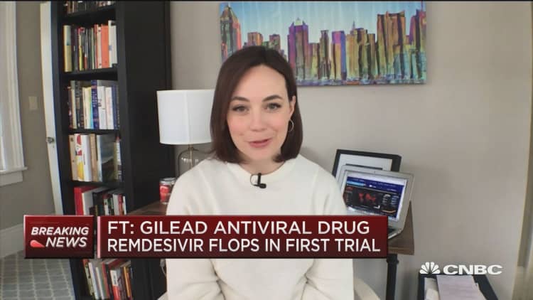 Gilead dropped after virus drug 'flopped' in trials