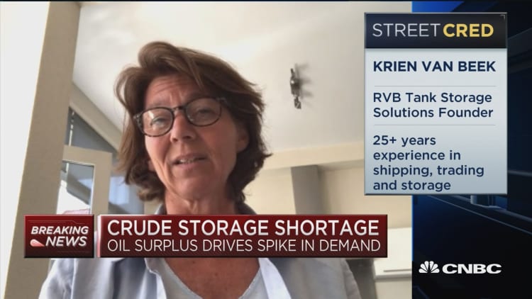 Crude Storage Broker: Remaining global oil storage capacity is "maybe less than one percent"