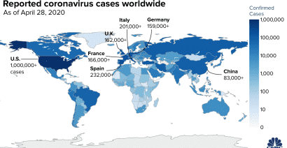 US coronavirus cases top 1 million, lawmakers urge airlines to make face masks mandatory