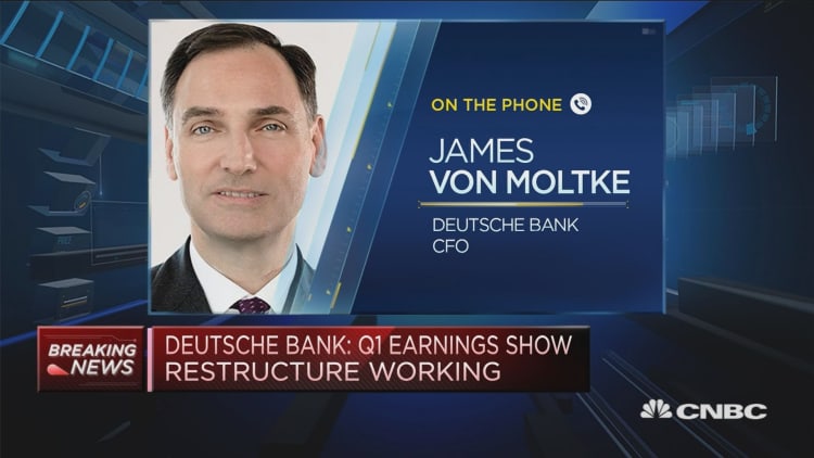 Seeing signs of success from restructuring program, Deutsche Bank CFO says
