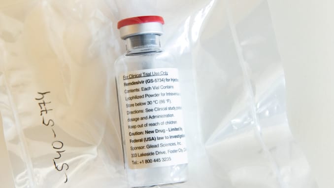 RT: Coronavirus Gilead An ampule of Ebola drug remdesivir