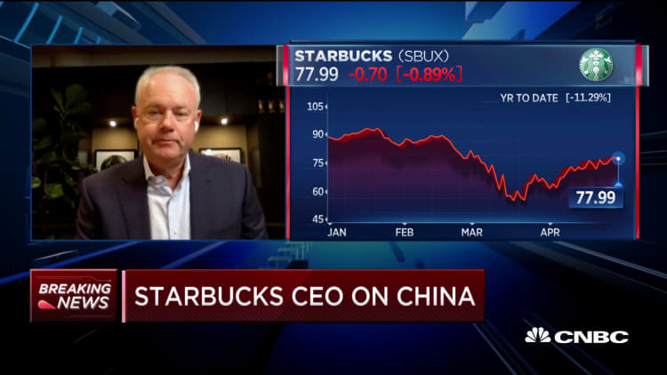 Starbucks CEO: We plan to have over 90% of US stores open by June
