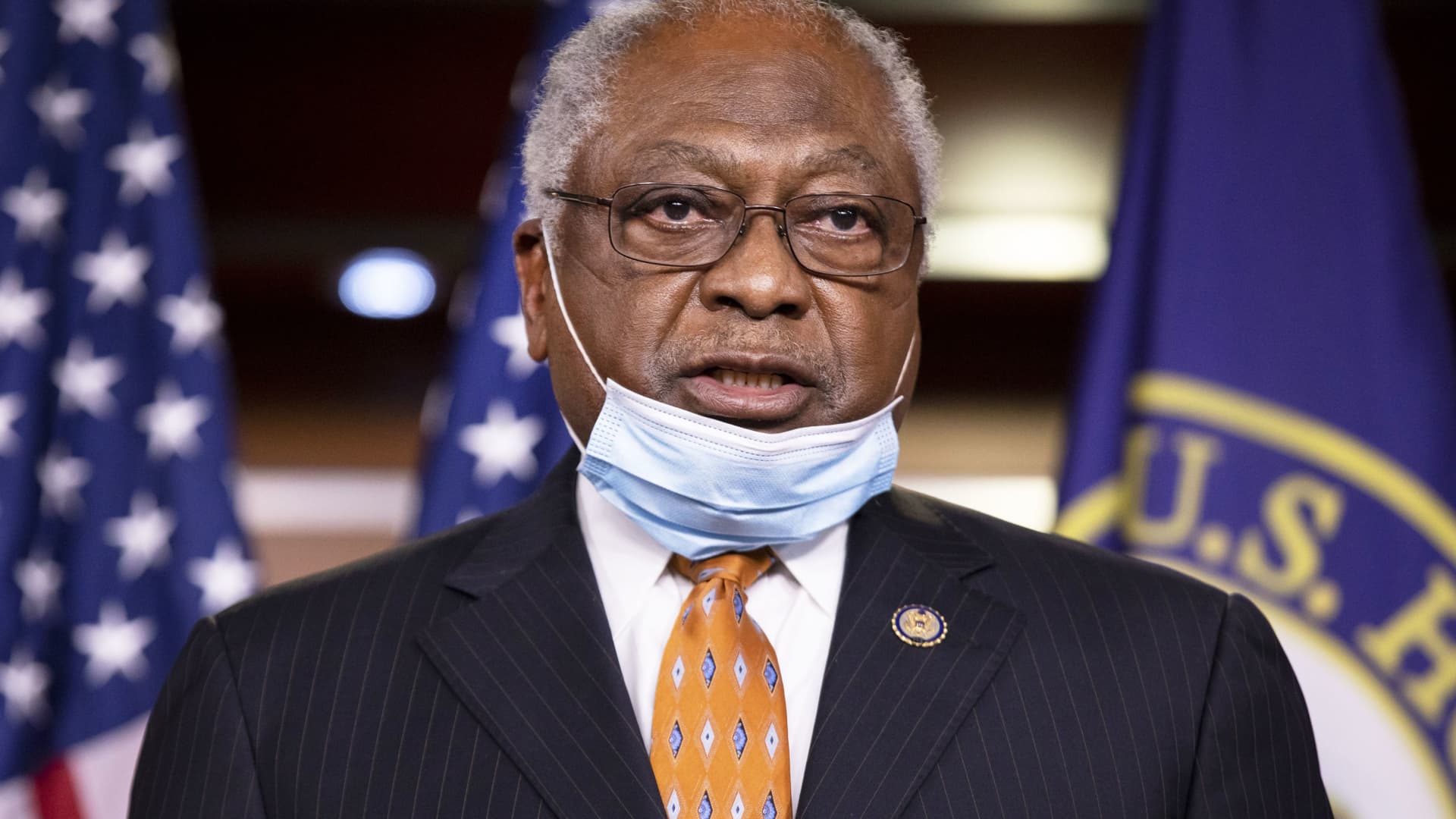 House Majority Whip James Clyburn, a Democrat from South Carolina, speaks during a news conference in Washington, D.C., on Wednesday, April 29, 2020.