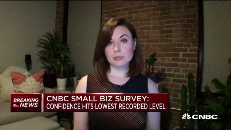 Small business confidence hits lowest recorded level, CNBC survey finds