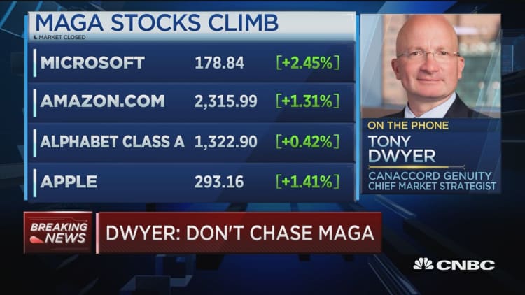 Don't chase MAGA stocks, top strategist Tony Dwyer says