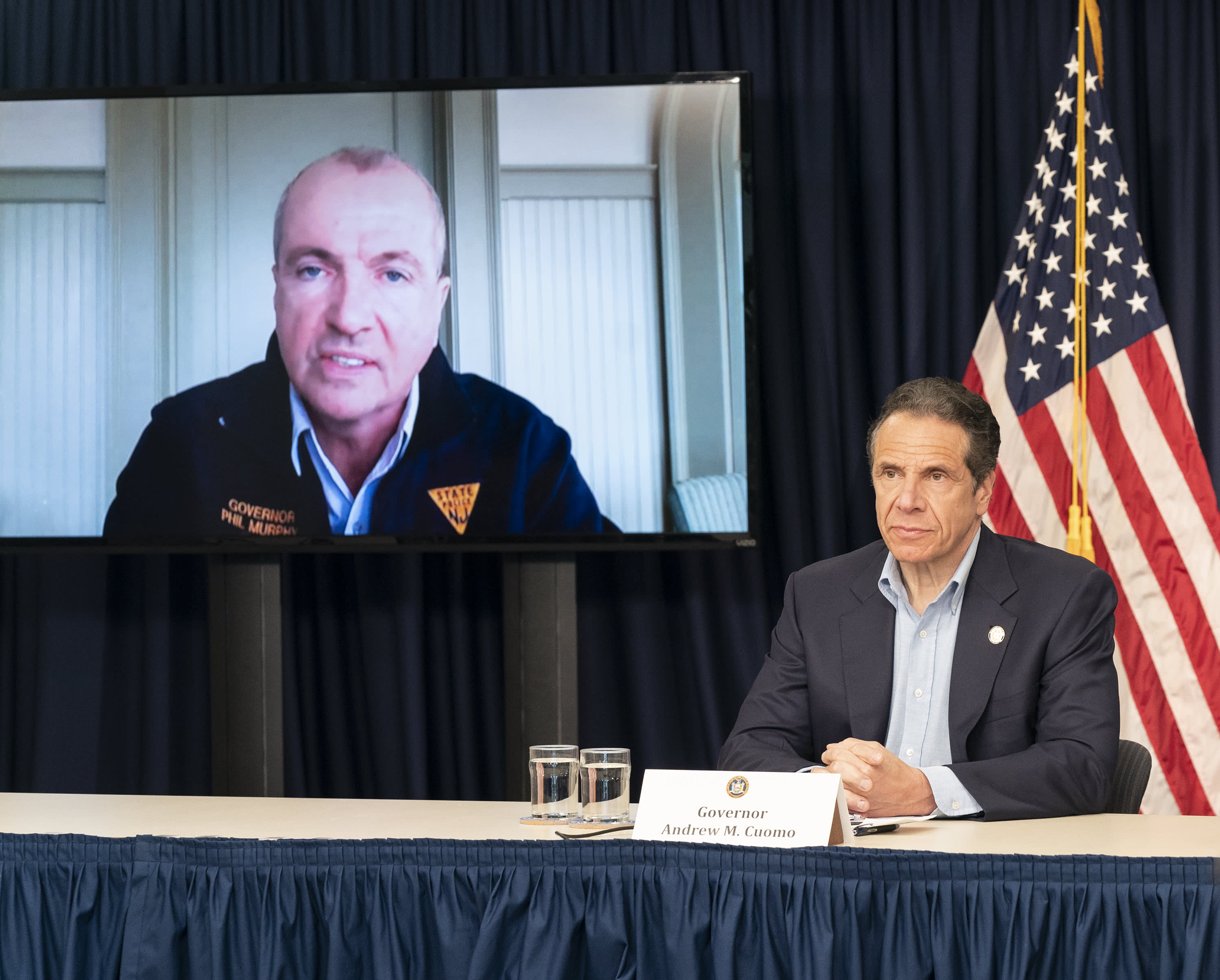 New York Governor Cuomo, New Jersey Governor Murphy Hold Joint Covid Press Briefing