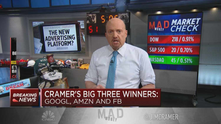 Jim Cramer says advertising is a 'three-horse race' with Amazon, Alphabet and Facebook