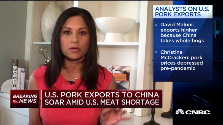 US pork exports to China soar amid meat shortage