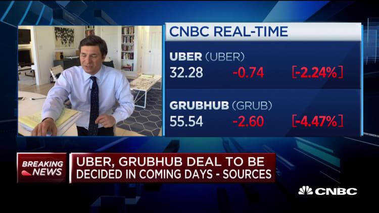 Uber and Grubhub deal to be decided in coming days, sources tell CNBC