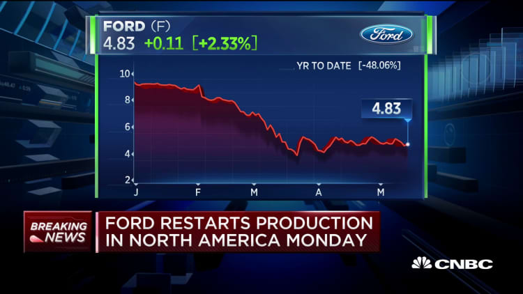 Ford to restart production in North America on Monday