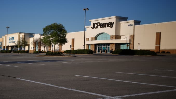An empty parking lot is seen outside a closed JC Penney Co. store in Mt. Juliet, Tennessee, U.S., on Thursday, April 16, 2020.