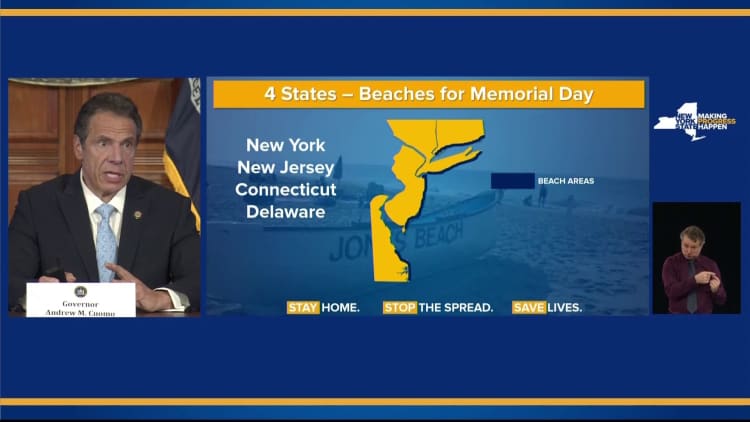 Cuomo: Four states will allow restricted beach access for Memorial Day weekend