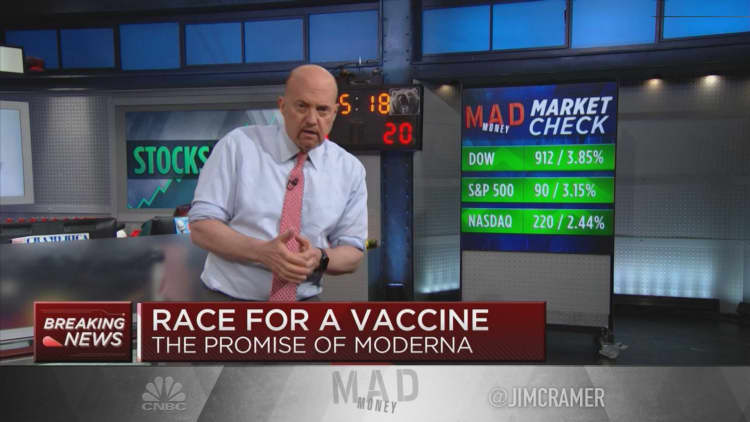 Jim Cramer breaks down how Moderna vaccine progress sparked stocks to rally